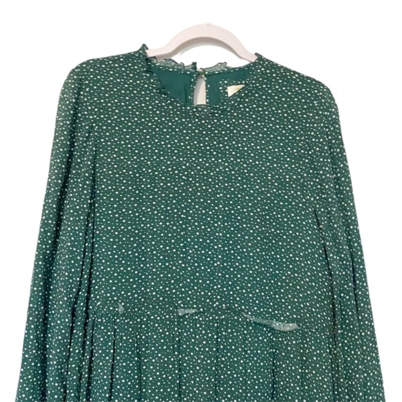 Anthropologie Maeve Esther Spotty Tiered Tunic Dress Green/Blue Boho Size Small - Picture 5 of 11